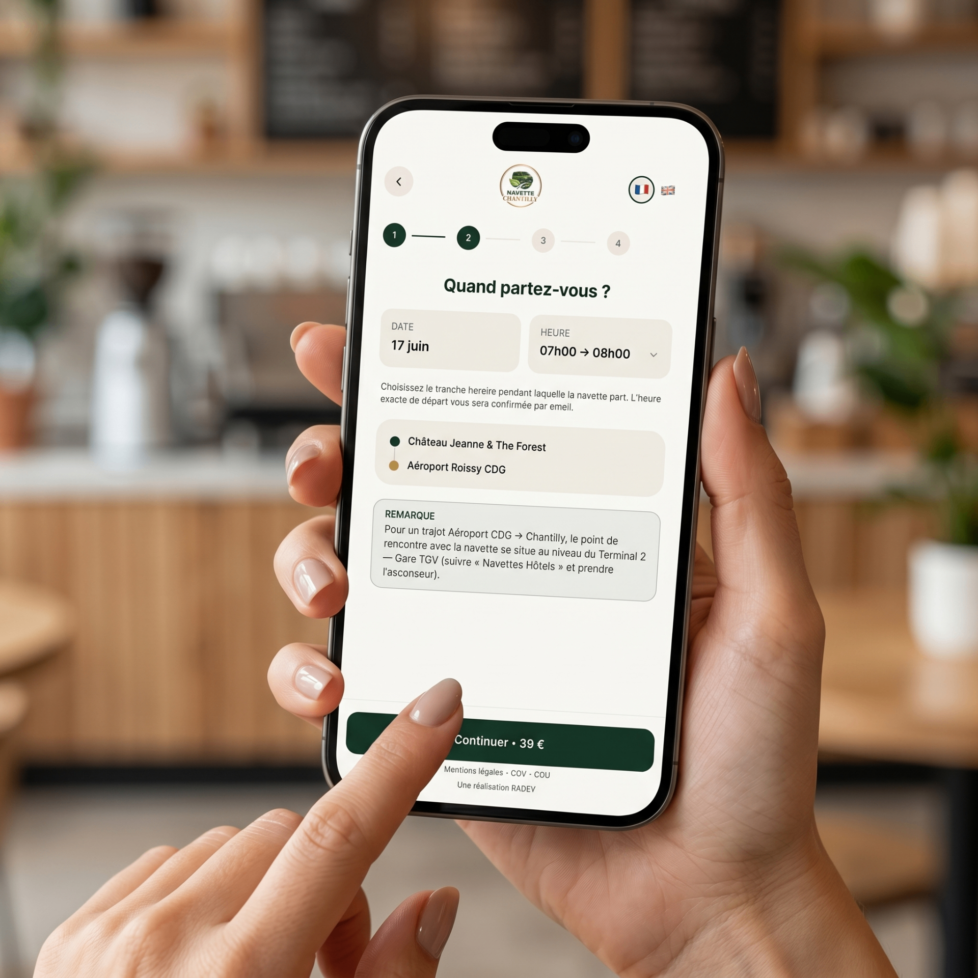 Navette Chantilly — App mobile & dashboard IA